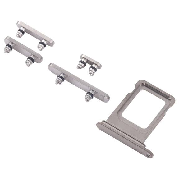 For iPhone 16 Pro Max Original SIM Card Tray + SIM Card Tray + Side Keys (Silver)