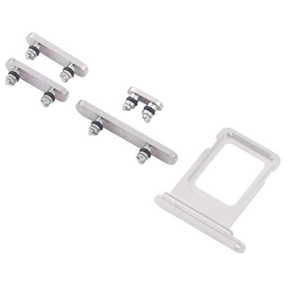 For iPhone 16 Pro Max Original SIM Card Tray + SIM Card Tray + Side Keys (White)