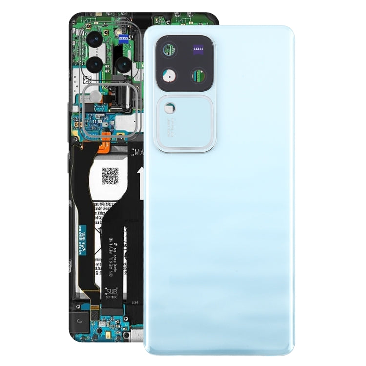 For vivo V30 Pro Battery Back Cover with Camera Lens Cover(Blue) - Back Cover by PMC TechLife | Online Shopping South Africa | PMC TechLife | Buy Now Pay Later Mobicred
