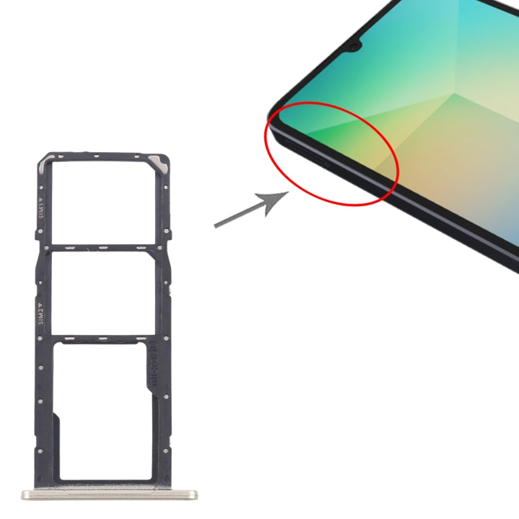 For Samsung Galaxy A06 SM-A065F Original SIM Card Tray + SIM Card Tray + Micro SD Card Tray (Gold) - free shipping - PMc TechLife - Order now!