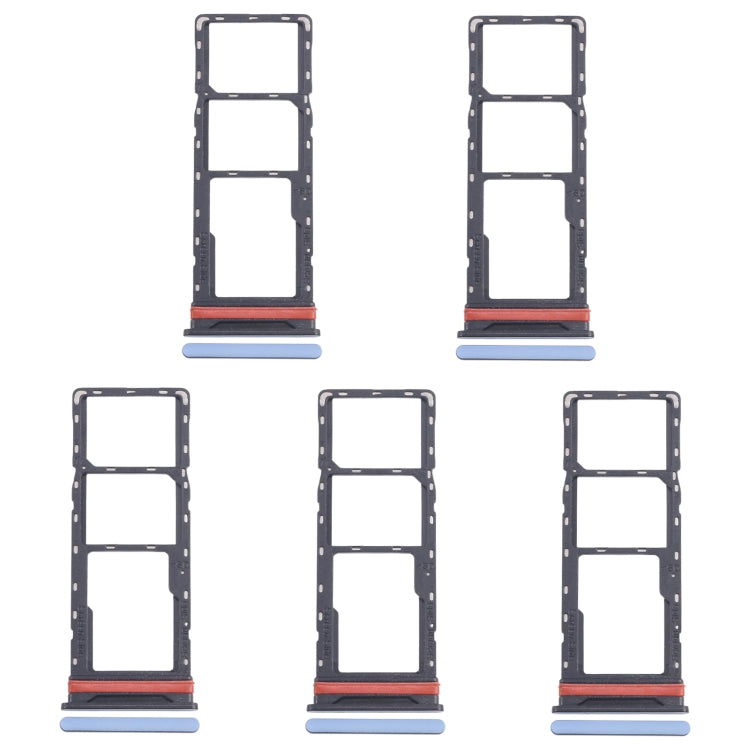 For Infinix Hot 40i X6528B 5pcs SIM Card Tray + SIM Card Tray + Micro SD Card Tray (Blue) - Card Tray by PMc TechLife | Online Shopping South Africa | PMc TechLife | Buy Now Pay Later Mobicred