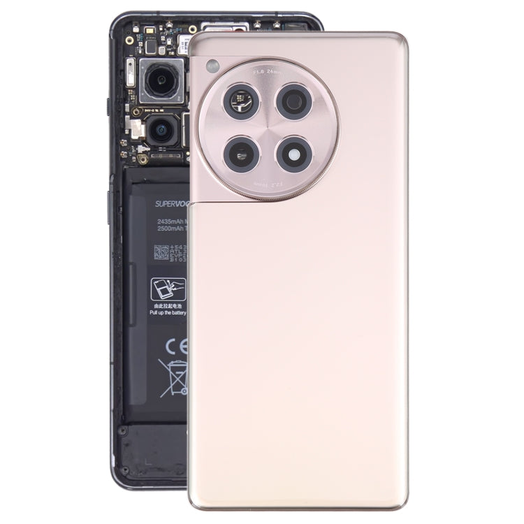 For OnePlus 12R Battery Back Cover with Camera Lens Cover(Gold) - Back Cover by PMC TechLife | Online Shopping South Africa | PMC TechLife | Buy Now Pay Later Mobicred