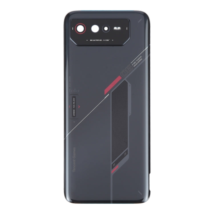 For Asus ROG Phone 6 AI2201-C AI2201-F Glass Battery Back Cover with NFC/Light Cable(Black Red) - Back Cover by PMC TechLife | Online Shopping South Africa | PMC TechLife | Buy Now Pay Later Mobicred