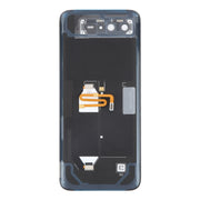 For Asus ROG Phone 6 AI2201-C AI2201-F Glass Battery Back Cover with NFC/Light Cable(Black Red)