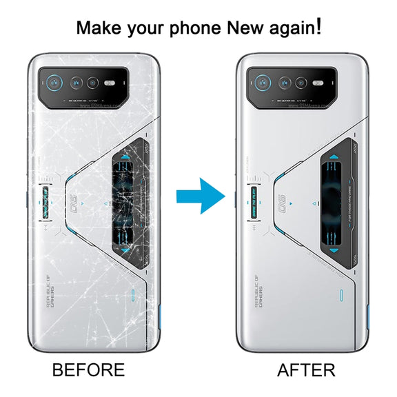 For Asus ROG Phone 6 Pro AI2201-D Glass Battery Back Cover with NFC/LCD(White)