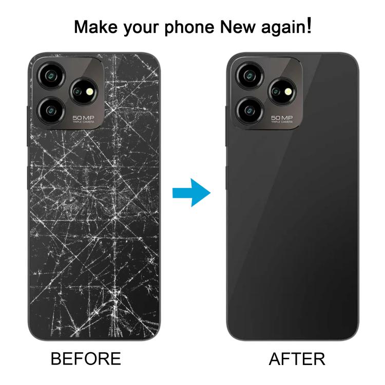 For ZTE Axon 50 Lite 8050 Glass Battery Back Cover with Middle Frame / Camera Lens Cover(Black)