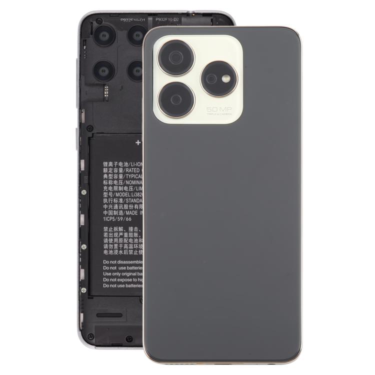 For ZTE Axon 60 / V60 Z2356 Glass Battery Back Cover with Middle Frame / Camera Lens Cover(Black) - For ZTE by PMC TechLife | Online Shopping South Africa | PMC TechLife | Buy Now Pay Later Mobicred