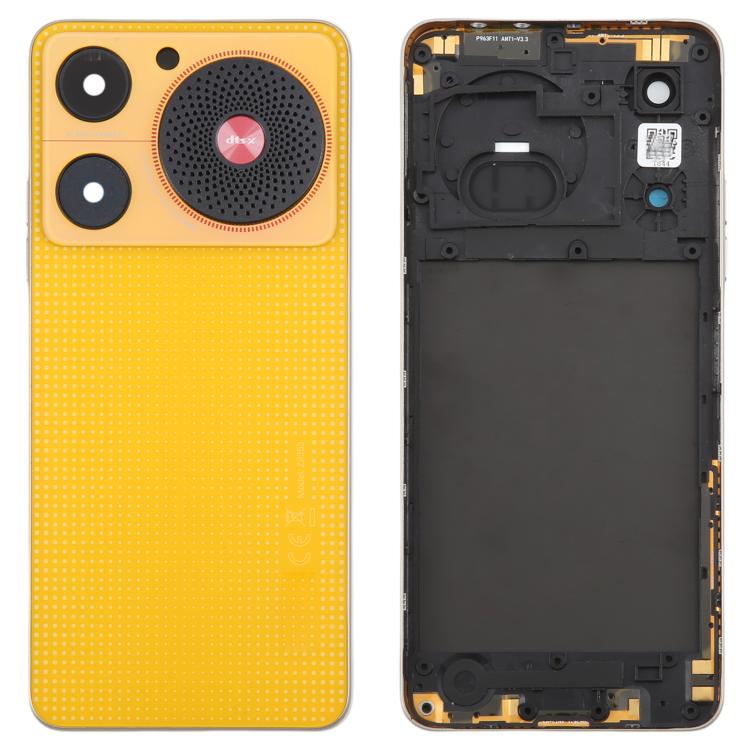For ZTE nubia Music Z2353 Glass Battery Back Cover with Middle Frame / Camera Lens Cover(Yellow) - For ZTE by PMC TechLife | Online Shopping South Africa | PMC TechLife | Buy Now Pay Later Mobicred