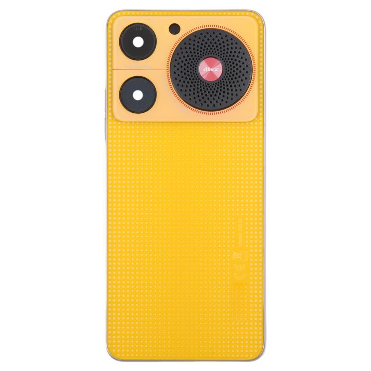 For ZTE nubia Music Z2353 Glass Battery Back Cover with Middle Frame / Camera Lens Cover(Yellow)