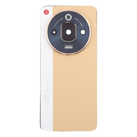 For ZTE nubia Focus Pro Z2351N Leather Battery Back Cover with Middle Frame / Camera Lens Cover(Gold)