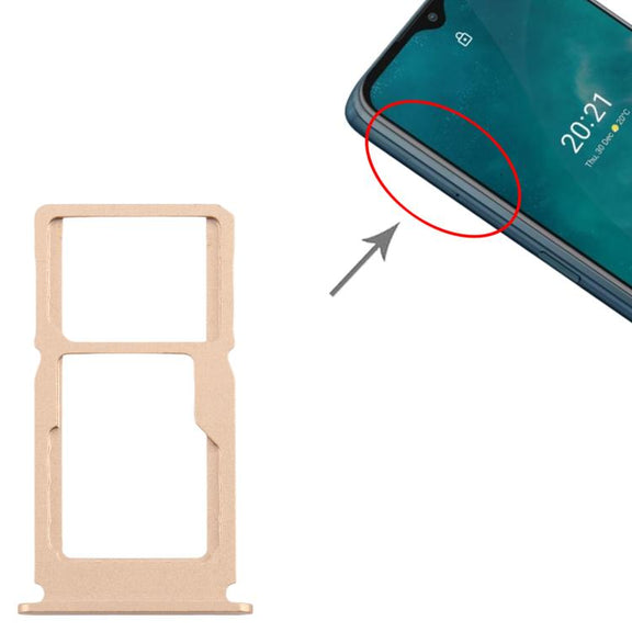 For Nokia G50 Original SIM Card Tray + SIM Card Tray / Micro SD Card Tray (Gold)