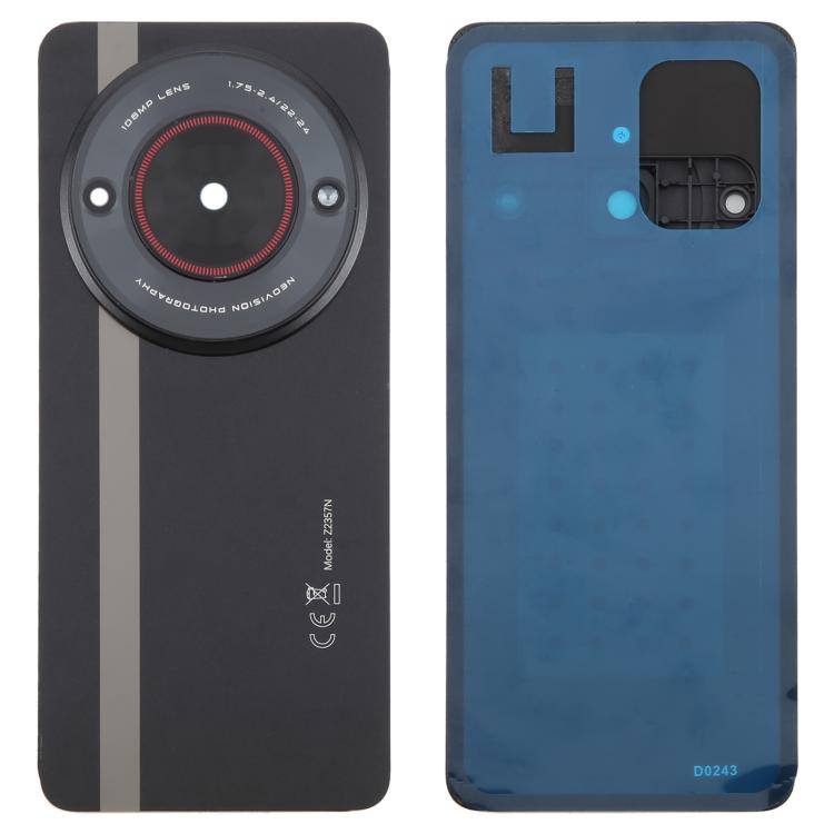 For ZTE nubia Focus Glass Battery Back Cover with Adhesive / Camera Lens Cover(Black) - For ZTE by PMC TechLife | Online Shopping South Africa | PMC TechLife | Buy Now Pay Later Mobicred