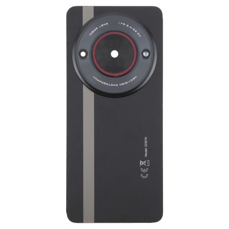 For ZTE nubia Focus Glass Battery Back Cover with Adhesive / Camera Lens Cover(Black) - For ZTE by PMC TechLife | Online Shopping South Africa | PMC TechLife | Buy Now Pay Later Mobicred