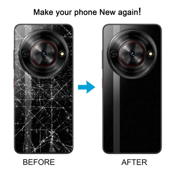For ZTE nubia Focus Glass Battery Back Cover with Adhesive / Camera Lens Cover(Black)