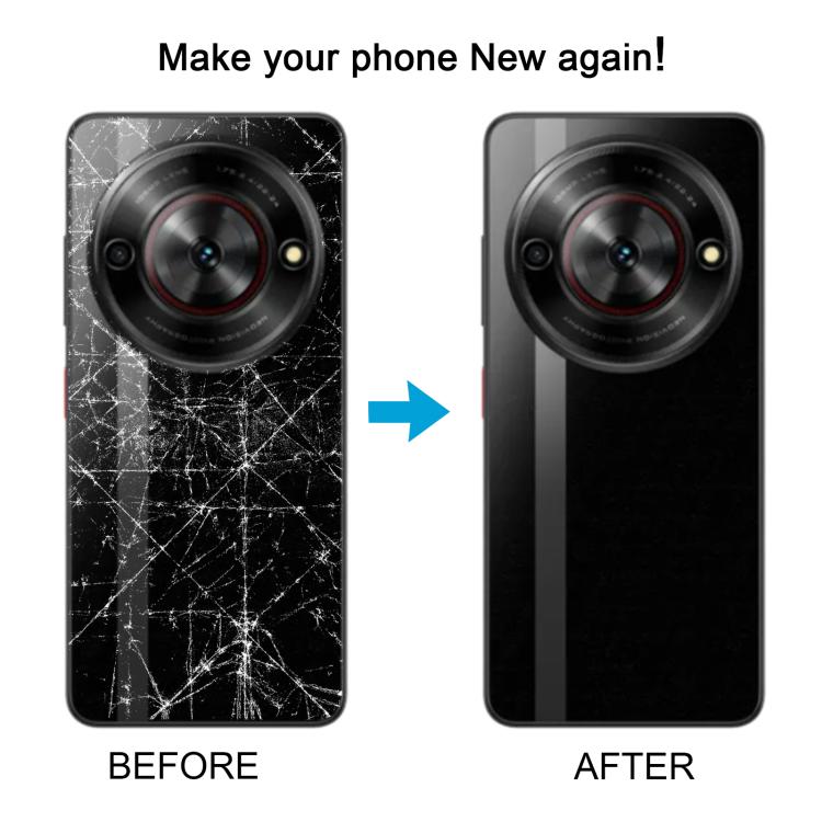 For ZTE nubia Focus Glass Battery Back Cover with Adhesive / Camera Lens Cover(Black)