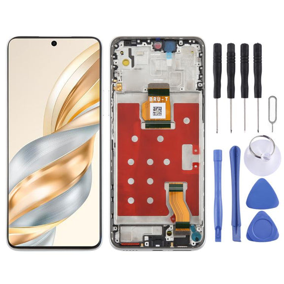 For Honor X60 Original LCD Screen Digitizer Full Assembly with Frame (Silver)
