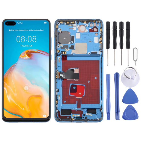 For Huawei P40 TFT LCD Screen Digitizer Full Assembly with Frame, Not Supporting Fingerprint Identification (Blue)