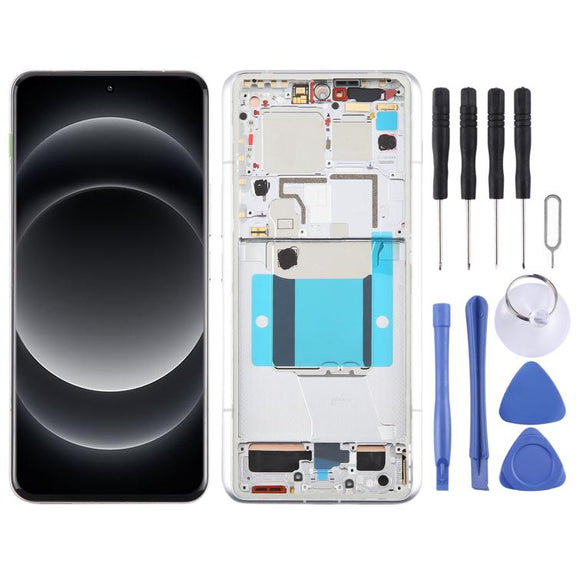 For Xiaomi 14 Ultra AMOLED Original LCD Screen Digitizer Full Assembly with Frame (Silver)