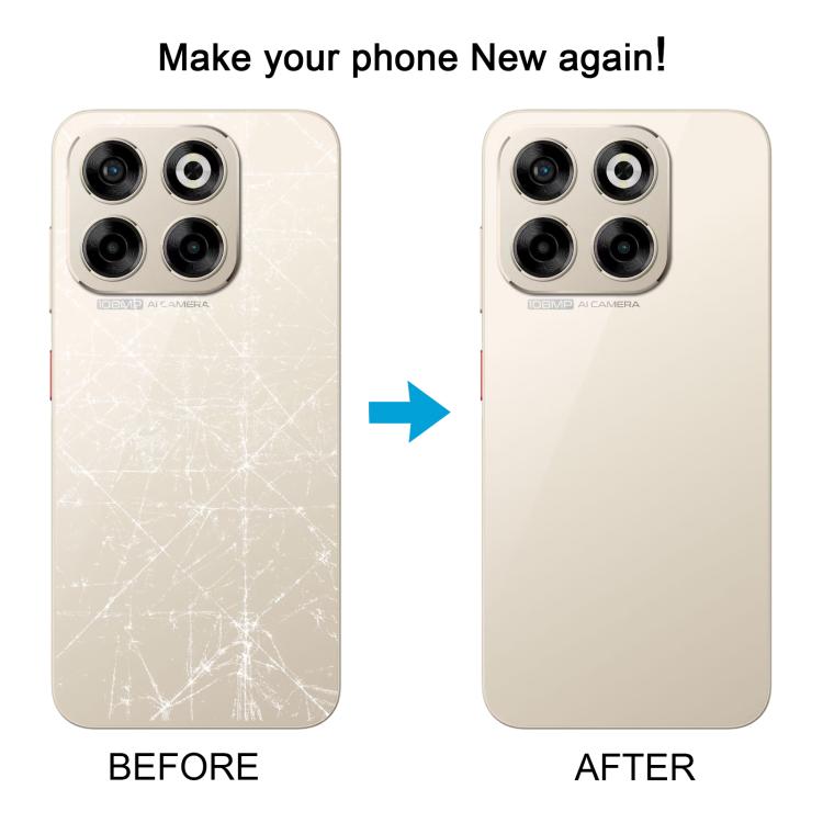 For ZTE Axon 70 Glass Battery Back Cover with Adhesive(Gray) - For ZTE by PMc TechLife | Online Shopping South Africa | PMc TechLife | Buy Now Pay Later Mobicred