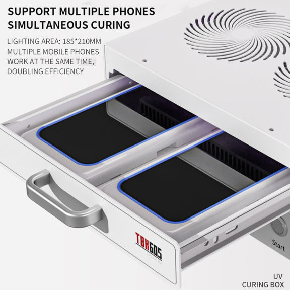 TBK 605 100W Mini UV Curing Lamp Box 48 LEDs Curved Surface Screen UV Curing Box, UK Plug