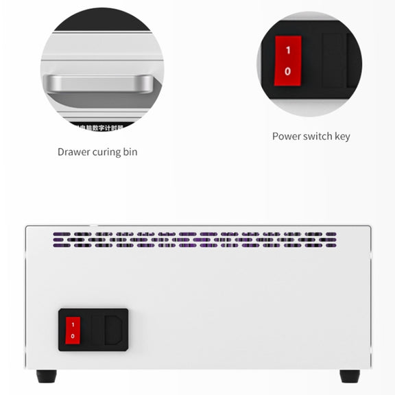 TBK 605 100W Mini UV Curing Lamp Box 48 LEDs Curved Surface Screen UV Curing Box, EU Plug