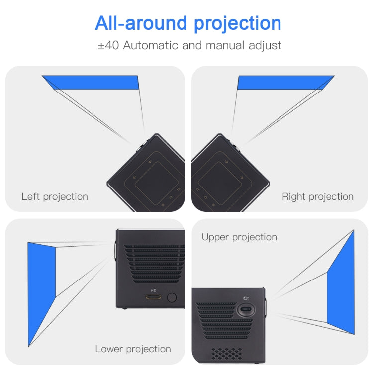 C80 DLP portable HD Projector 120-inch Giant Screen Projector Blu-ray 4K, Android 7.1.2, 2GB + 16GB AU Plug - free shipping - PMc TechLife - Order now!