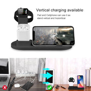 HQ-UD15 5 in 1 Micro USB + USB-C / Type-C + 8 Pin Interface Phone Charging Base with 8 Pin Earphone Charging Interface & Watch Stand, Without Wireless Charger(White)