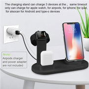 HQ-UD15 5 in 1 Micro USB + USB-C / Type-C + 8 Pin Interface Phone Charging Base with 8 Pin Earphone Charging Interface & Watch Stand, Without Wireless Charger(White)