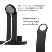 HQ-UD15 5 in 1 Micro USB + USB-C / Type-C + 8 Pin Interface Phone Charging Base with 8 Pin Earphone Charging Interface & Watch Stand, Without Wireless Charger (Black)