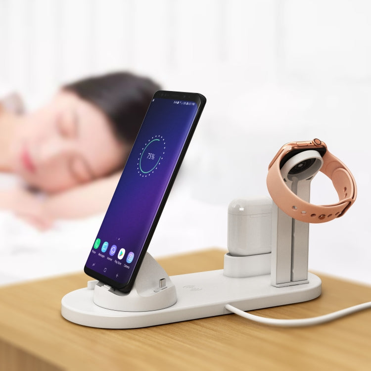 HQ-UD15 Rotatable Wireless Charging Base with Stand for Phones / iWatches / AirPods (White) - Multifunction Charger by PMC TechLife | Online Shopping South Africa | PMC TechLife