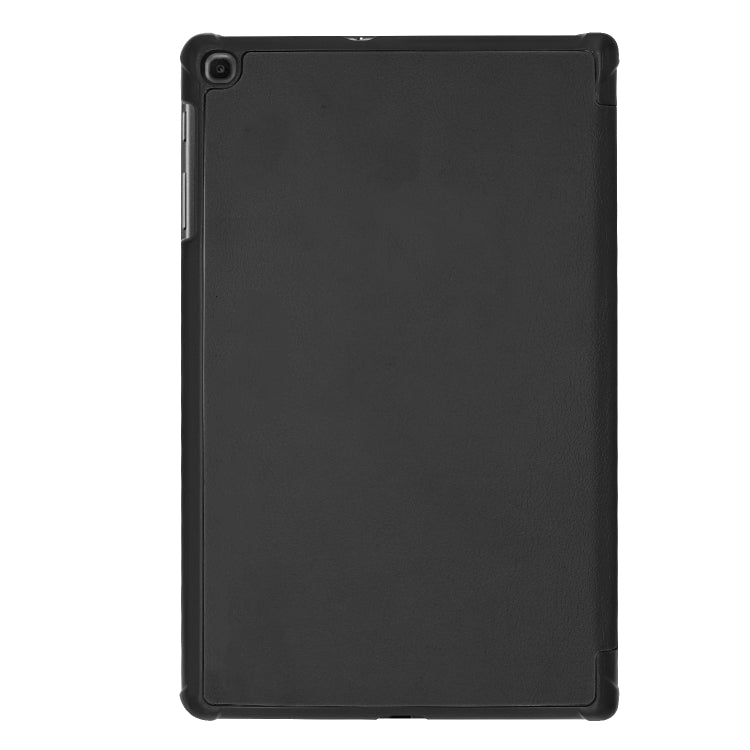 ENKAY PU Leather + Plastic Bottom Case with Three-folding Holder for Galaxy Tab A 10.1 (2019) T510 / T515(Black)