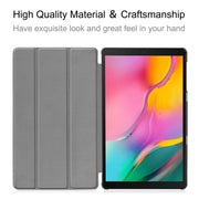 ENKAY PU Leather + Plastic Bottom Case with Three-folding Holder for Galaxy Tab A 10.1 (2019) T510 / T515(Black)