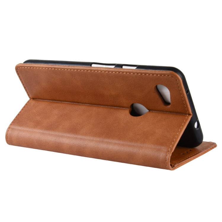 Magnetic Buckle Retro Crazy Horse Texture Horizontal Flip Leather Case for Google Pixel 3a , with Holder & Card Slots & Photo Frame(Brown) - Google Cases by PMC TechLife | Online Shopping South Africa | PMC TechLife | Buy Now Pay Later Mobicred