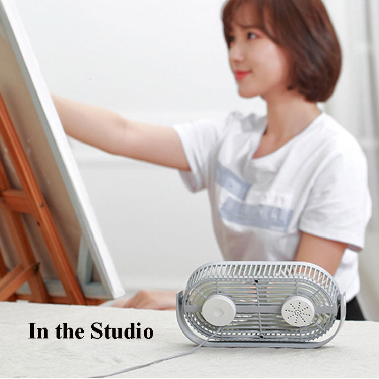 Small Bean Desktop Desktop Double Leaf Usb Mini Fan(Green)