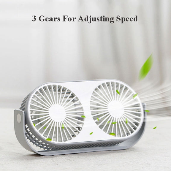 Small Bean Desktop Desktop Double Leaf Usb Mini Fan(Green)