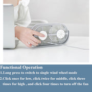 Small Bean Desktop Desktop Double Leaf Usb Mini Fan(Green)