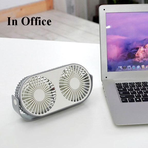 Small Bean Desktop Desktop Double Leaf Usb Mini Fan(Green)