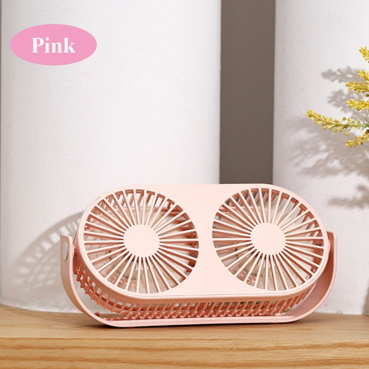 Small Bean Desktop Desktop Double Leaf Usb Mini Fan(Pink) - Electric Fans by PMC TechLife | Online Shopping South Africa | PMC TechLife | Buy Now Pay Later Mobicred