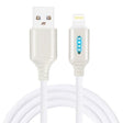 8 Pin Interface Zinc Alloy Marquee Luminous Intelligent Automatic Power off Charging Data Cable(white) - Normal Style Cable by PMC TechLife | Online Shopping South Africa | PMC TechLife | Buy Now Pay Later Mobicred