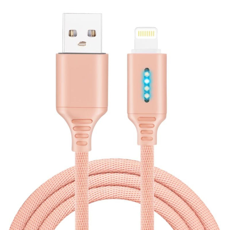 8 Pin Interface Zinc Alloy Marquee Luminous Intelligent Automatic Power off Charging Data Cable(rose gold) - Normal Style Cable by PMC Jewellery | Online Shopping South Africa | PMC Jewellery | Buy Now Pay Later Mobicred