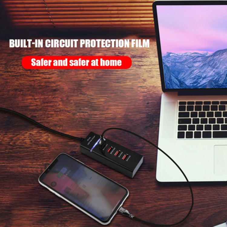 5V 4.1A 4 USB Ports Charger Adapter with Power Plug Cable, Cable Length: 1.5m, UK Plug - Multifunction Charger by PMC Jewellery | Online Shopping South Africa | PMC Jewellery | Buy Now Pay Later Mobicred