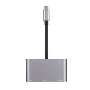 5 in 1 Type-C To HDMI + VGA + USB 3.0 + Audio Port + PD Port HUB Adapter(Grey)