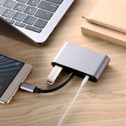 5 in 1 Type-C To HDMI + VGA + USB 3.0 + Audio Port + PD Port HUB Adapter(Grey)