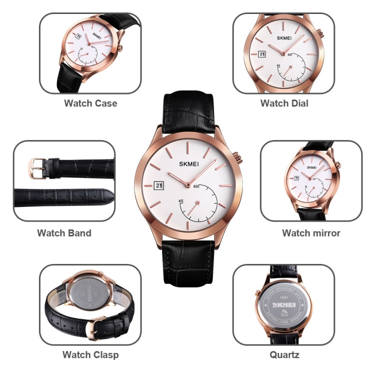 SKMEI 1581 Creative Fashion Men Watch Simple Casual Outdoor Sports Waterproof Two-Pin Quartz Watch(Gold Black) - free shipping - PMC TechLife - Order now!