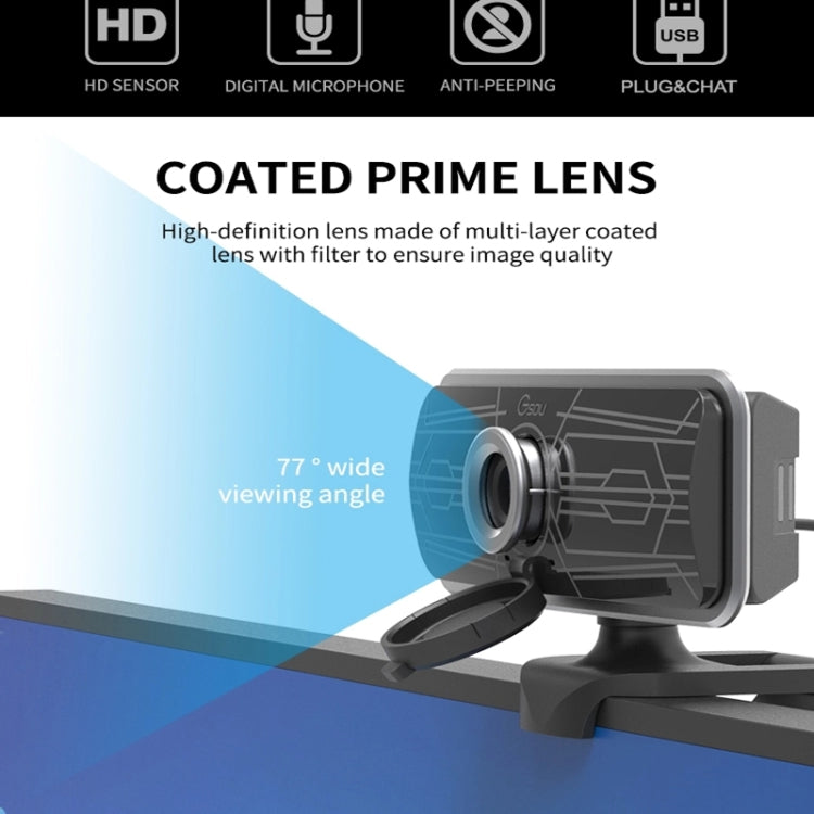 Gsou T16s 1080P HD Webcam with Cover Built-in Microphone for Online Classes Broadcast Conference Video - free shipping - PMC Jewellery - Order now!
