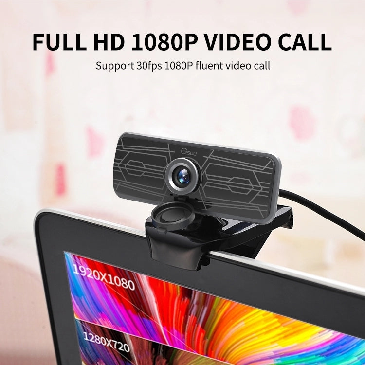 Gsou T16s 1080P HD Webcam with Cover Built-in Microphone for Online Classes Broadcast Conference Video - free shipping - PMC Jewellery - Order now!
