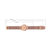 SKMEI 9204 Fashion Skeleton Rotating Dial Water-resistant Business Mesh Belt Quartz Watch Men Watch(Rose Gold)