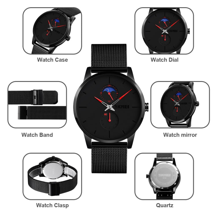 Skmei 9208 Men Quartz Watch Casual Simple Business Sports Watch for Men(Rose Gold)