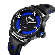 SKMEI 9211 Fashion Sports Stereo Dial Luminous Pointer Creative Watch Business Trend Men Quartz Watch(Blue)