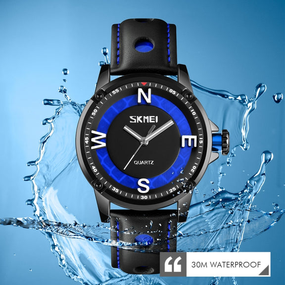 SKMEI 9211 Fashion Sports Stereo Dial Luminous Pointer Creative Watch Business Trend Men Quartz Watch(Blue)